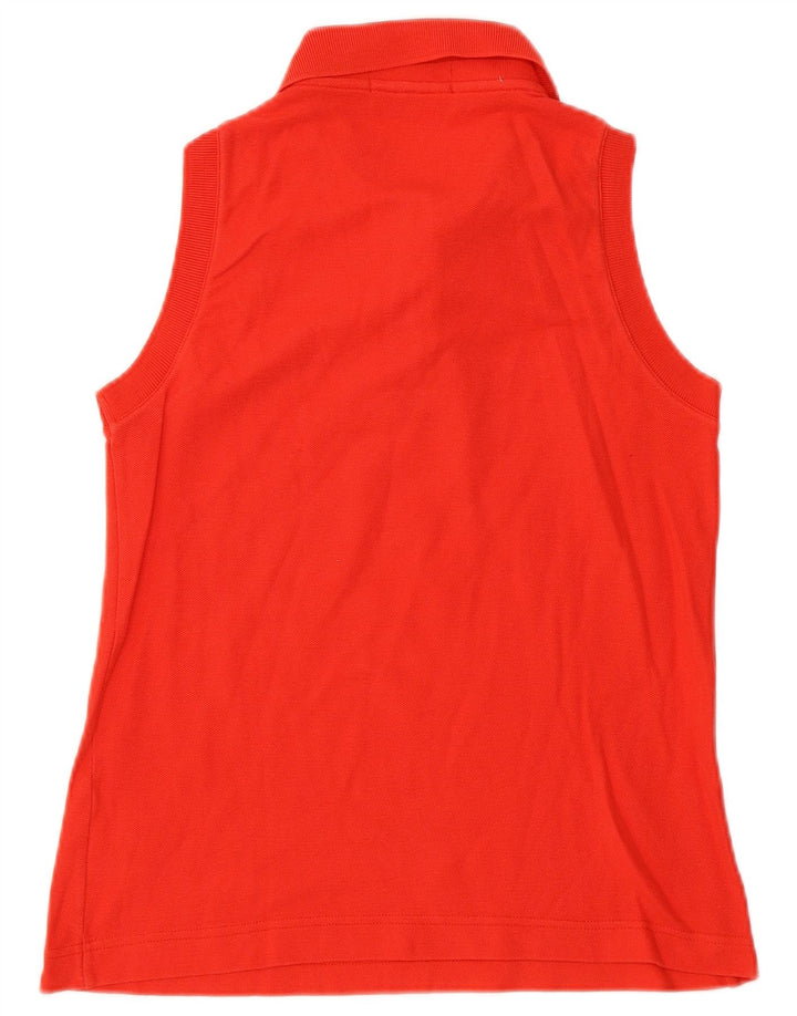 Fila Womens Sleeveless Polo Shirt IT 42 Medium Red Cotton