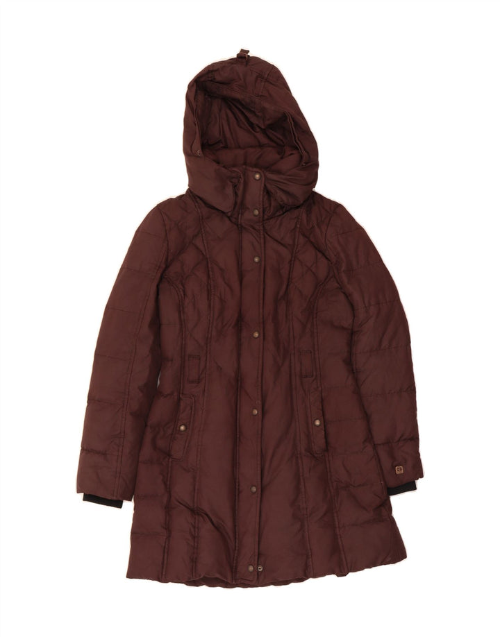 HUGO BOSS Womens Oversized Hooded Padded Coat UK 8 Small  Brown Vintage Hugo Boss and Second-Hand Hugo Boss from Messina Hembry 