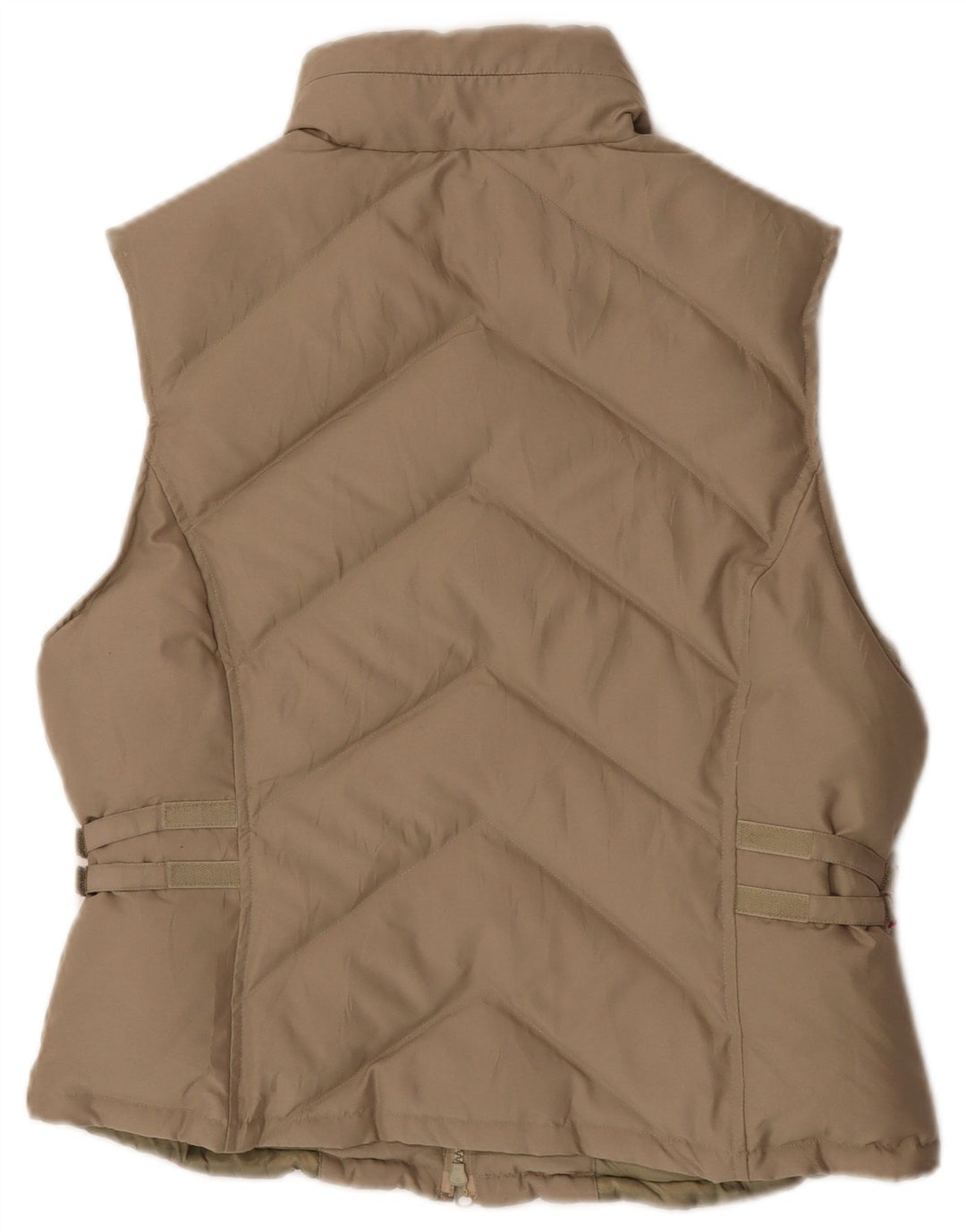 Blue Side Womens Hooded Padded Gilet UK 10 Small Beige Polyester