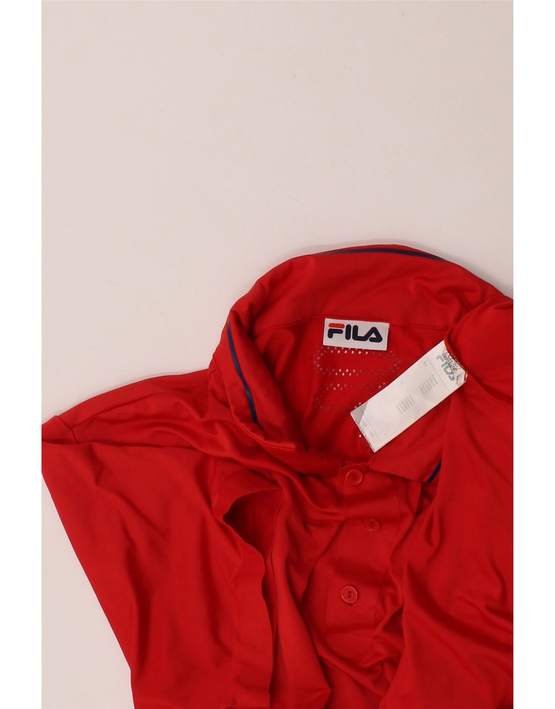 FILA Mens Graphic Polo Shirt Medium Red Polyester Vintage Fila and Second-Hand Fila from Messina Hembry 