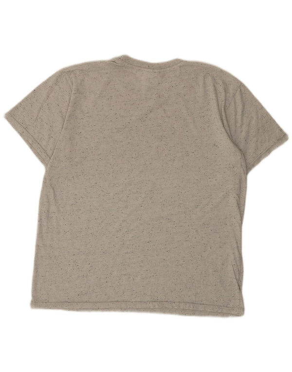 Adidas Womens Graphic T-Shirt Top UK 14 Medium Grey Flecked Cotton