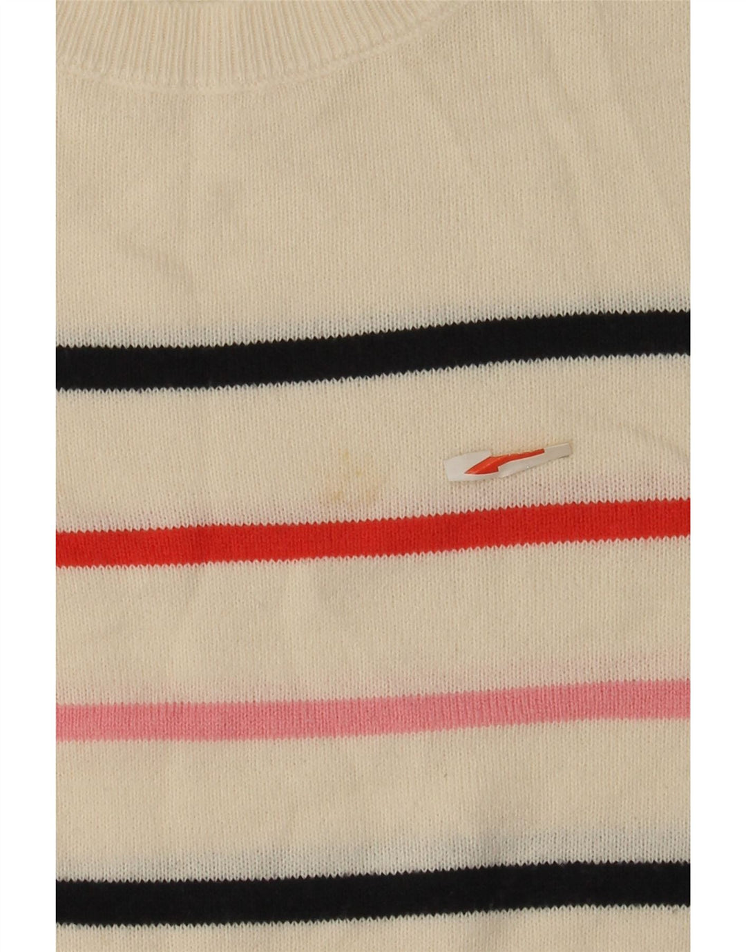 Marks & Spencer Womens Crew Neck Jumper Sweater UK 12 Medium White Striped