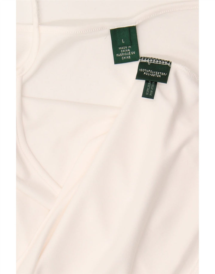 VINTAGE Womens Slip Dress UK 14 Large White Polyester