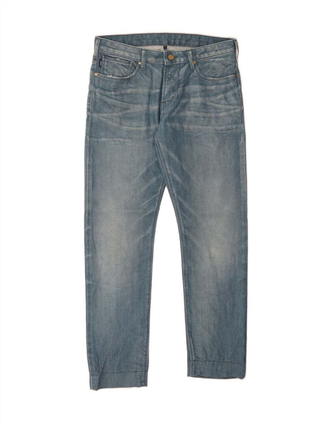 ARMANI Womens Straight Jeans W30 L29 Blue Cotton Vintage Armani and Second-Hand Armani from Messina Hembry 