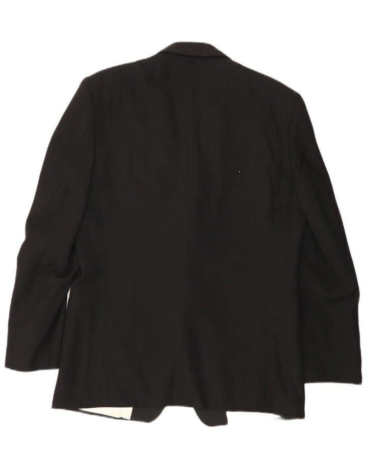 Lebole Herre 1 Knap Blazer Jakke IT 50 Stor Sort Uld