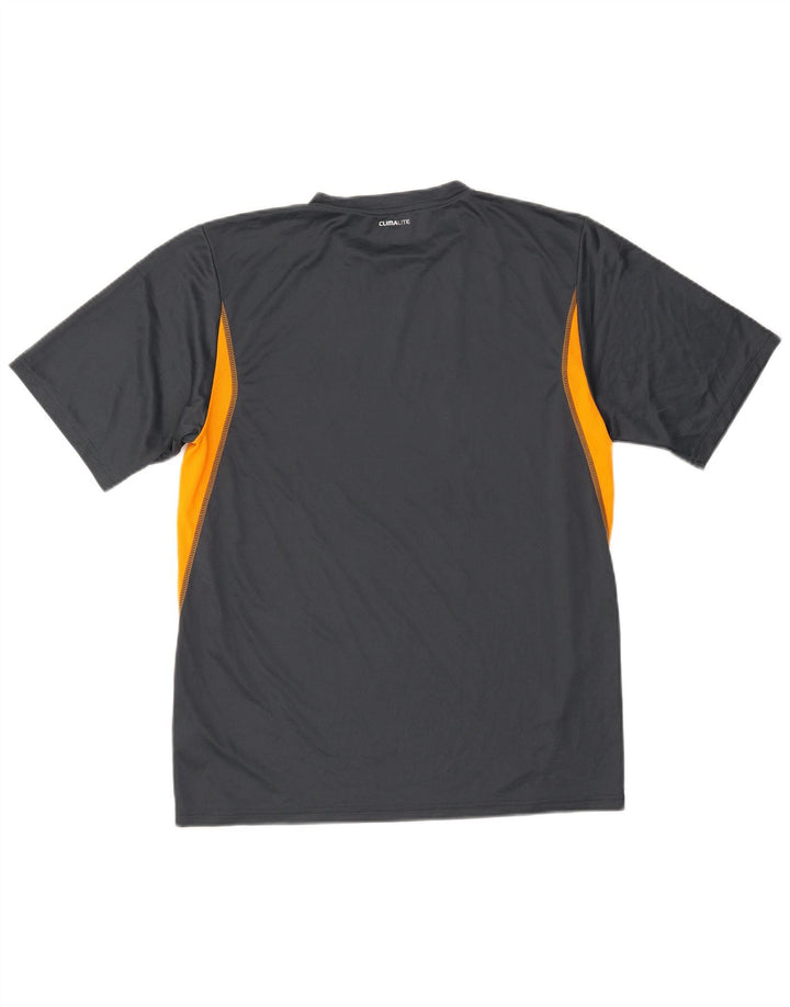 Adidas Mens Climalite T-Shirt Top Medium Grey Colourblock Polyester