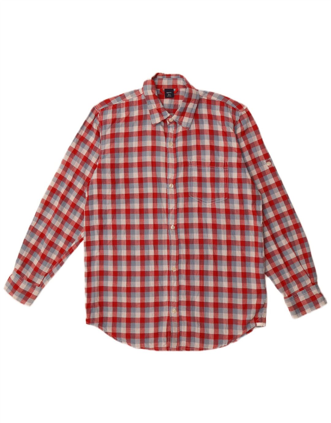GAP Boys Shirt 10-11 Years Red Check Cotton