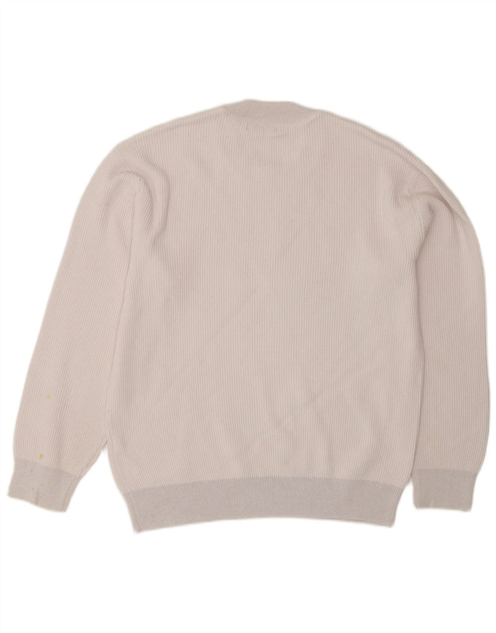 Zara Herre sweater med rund hals, mellem hvid bomuld