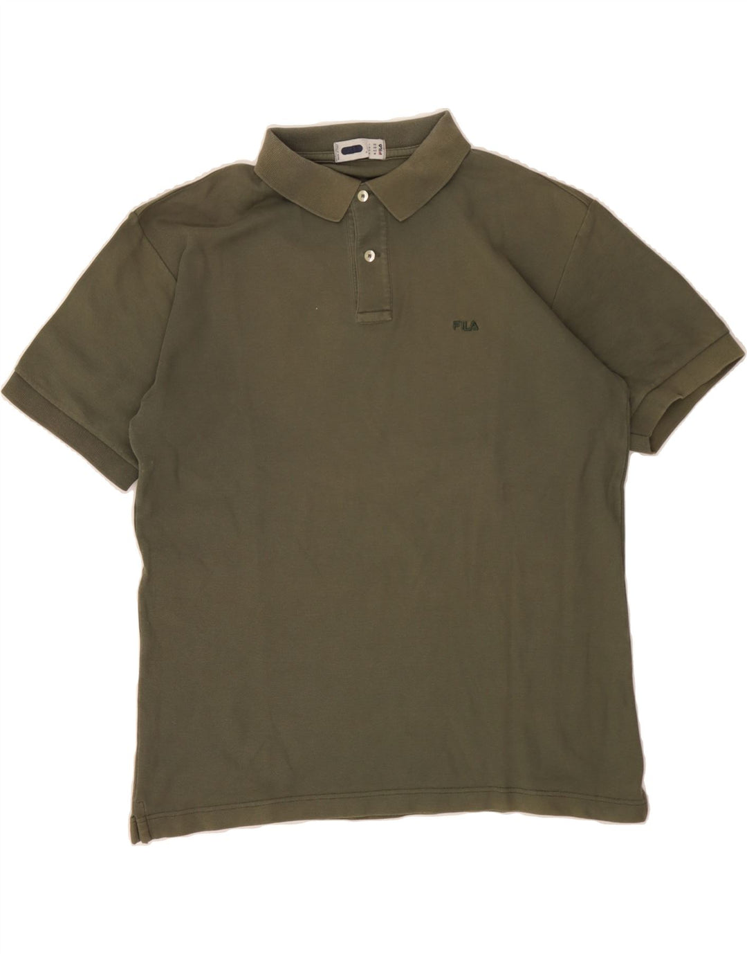 FILA Mens Polo Shirt IT 50 Medium Khaki Cotton Vintage Fila and Second-Hand Fila from Messina Hembry 