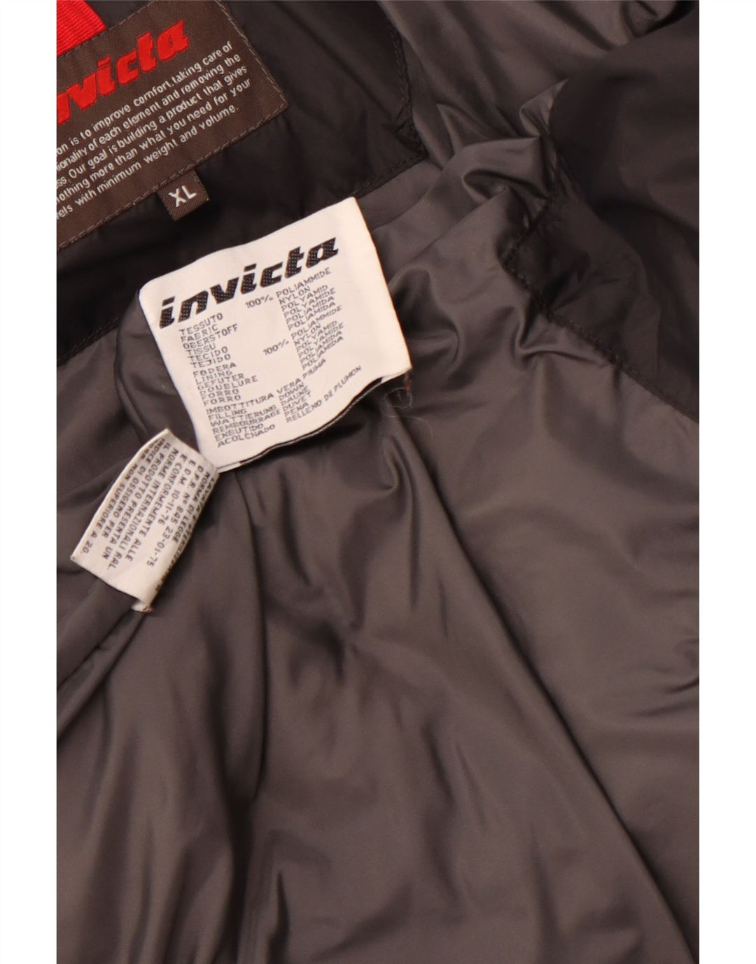INVICTA Mens Padded Jacket UK 42 XL Black Polyamide