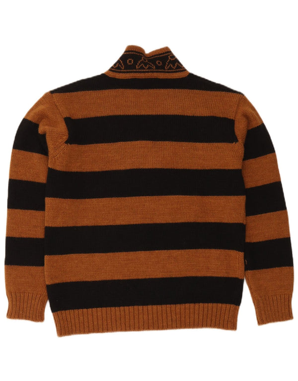 Pietronilla Womens V-Neck Jumper Sweater UK 10 Small Brown Striped