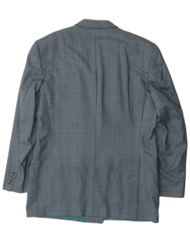 PIERRE CARDIN Womens Double Breasted Blazer Jacket UK 18 XL Blue Check