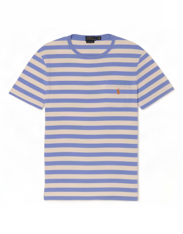 Polo Ralph Lauren T-shirt slim fit personalizzata da uomo Top a righe blu medio