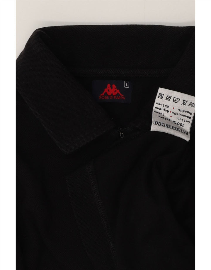 Kappa Mens Polo Shirt Large Black Cotton