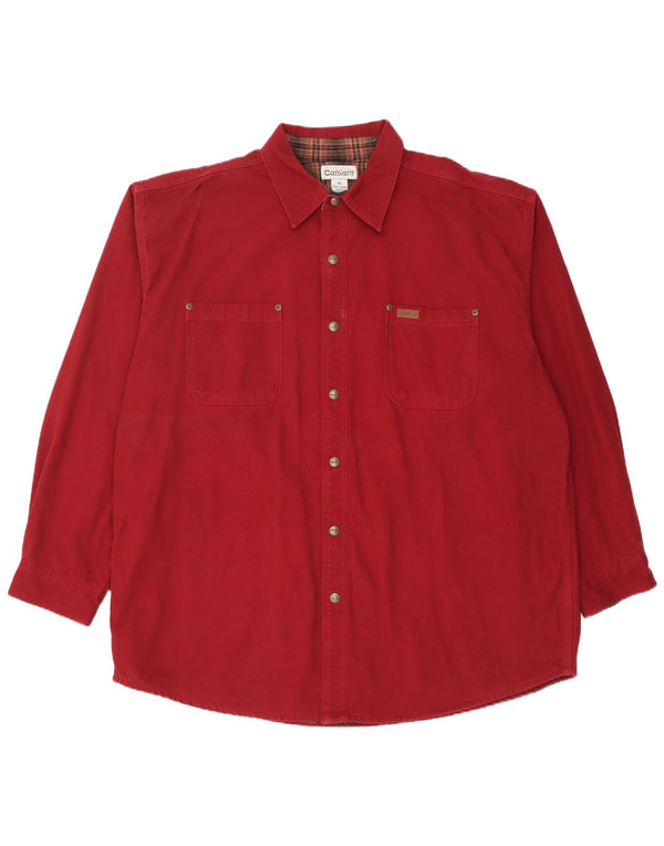 Carhartt Mens Lumberjack Shirt XL Burgundy Cotton