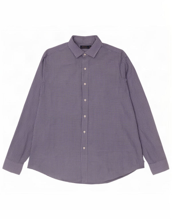Polo Ralph Lauren Mens Shirt 2XL Blue Check Cotton