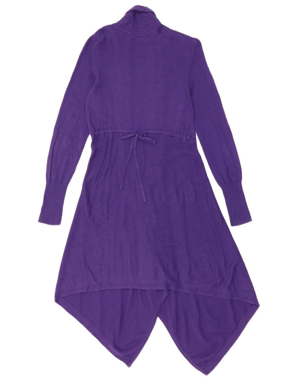 Marks & Spencer Womens Longline Open Cardigan Sweater UK 8 Small Purple