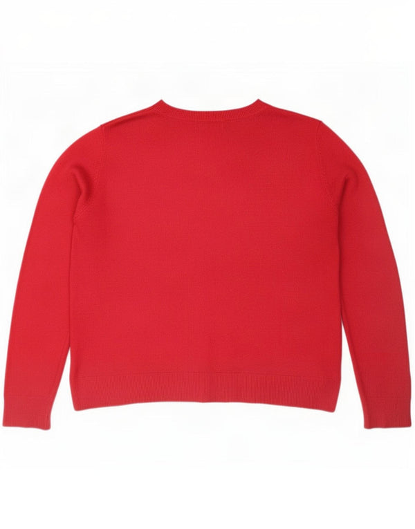 Marks & Spencer Damen-Pullover mit U-Boot-Ausschnitt, Gr. 40, Größe L, Rosa, Acryl