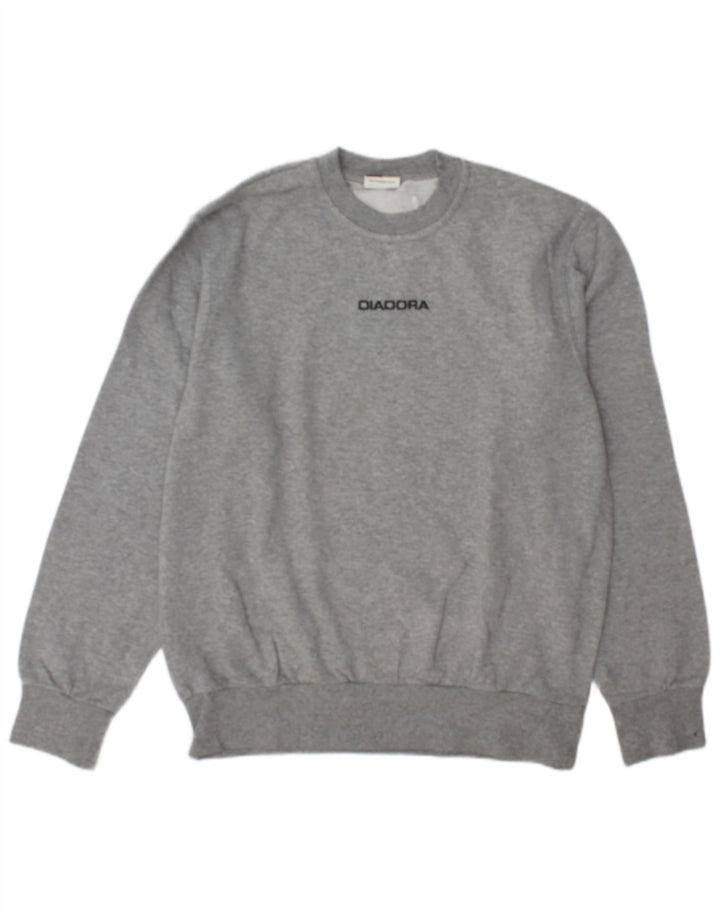 Diadora Mens Graphic Sweatshirt Jumper Medium Grey Cotton