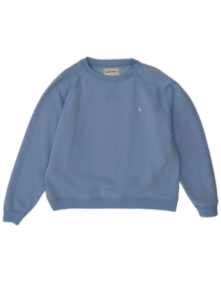 JACK WILLS Womens Oversized Sweatshirt Jumper UK 16 Large  Blue Cotton