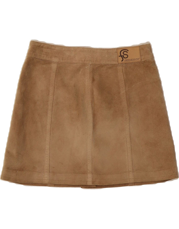 FISHBONE Womens Suede Mini Skirt Medium W28  Brown