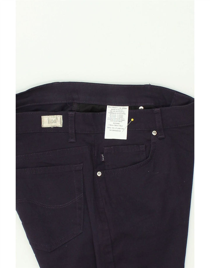 LEE Womens Mid Rise Straight Casual Trousers US 10 Large W28 L30 Navy Blue | Vintage Lee | Thrift | Second-Hand Lee | Used Clothing | Messina Hembry 
