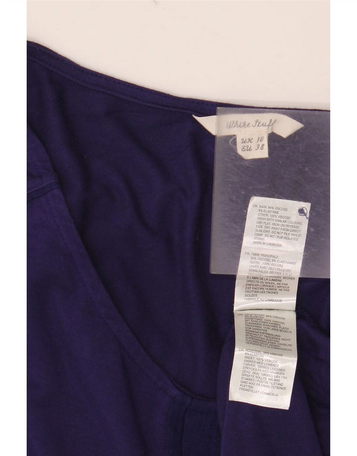 WHITE STUFF Womens Top Long Sleeve UK 10 Small Purple Viscose
