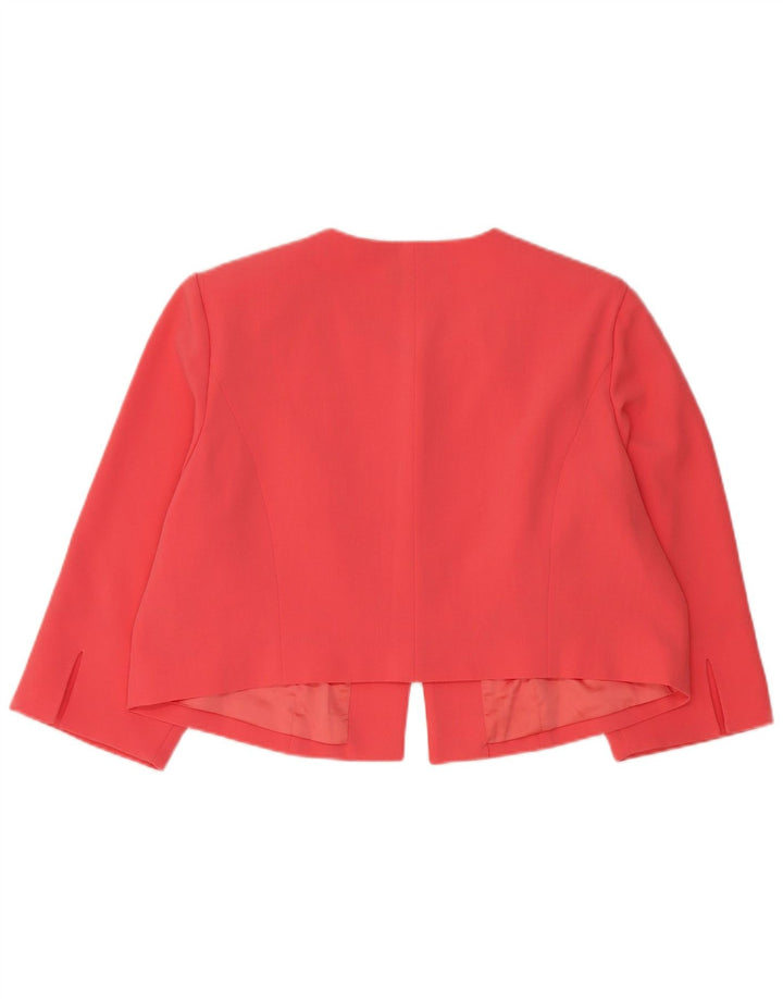 JOANNA HOPE Womens 3/4 Sleeve Open Blazer Jacket UK 14 Medium Red
