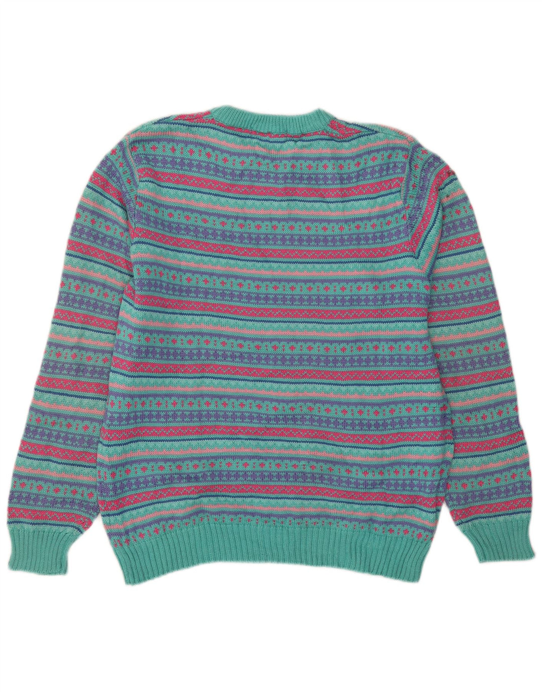 L.L.Bean Mens Crew Neck Jumper Sweater Large Multicoloured Fair Isle Wool