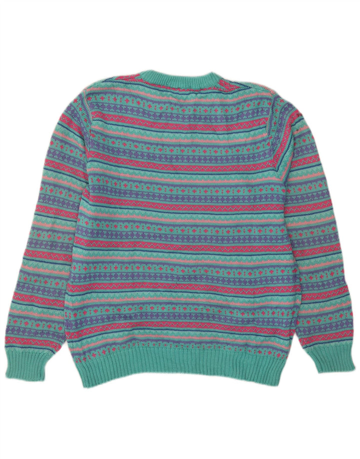 L.L.Bean Mens Crew Neck Jumper Sweater Large Multicoloured Fair Isle Wool