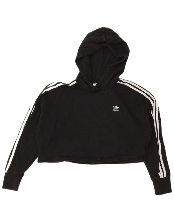 Adidas Pull à capuche surdimensionné pour femme UK 6 XS en coton noir