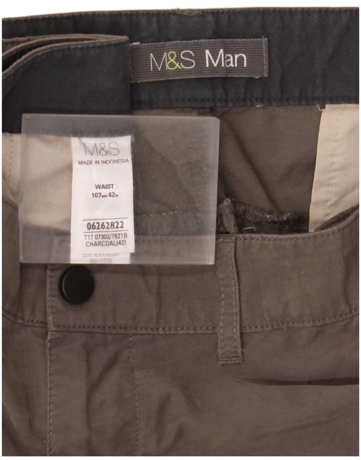 Marks & Spencer Mens Cargo Shorts W42 2XL Grey Cotton
