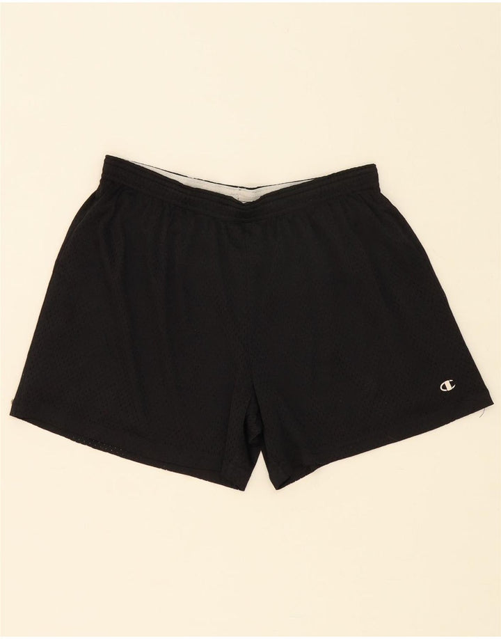 CHAMPION Womens Sport Shorts UK 14 Medium  Black Polyester Vintage Champion and Second-Hand Champion from Messina Hembry 