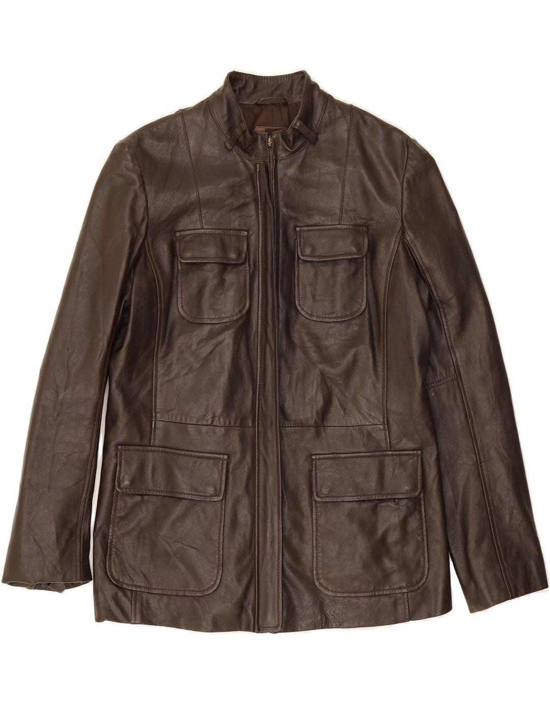 CONBIPEL Womens Leather Jacket IT 48 XL Brown Leather Vintage Conbipel and Second-Hand Conbipel from Messina Hembry 