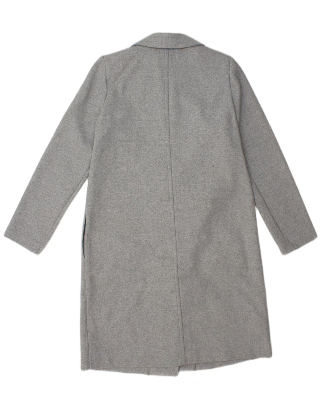 Zara Mujer Abrigo Abierto UK 44 Poliéster Gris Medio