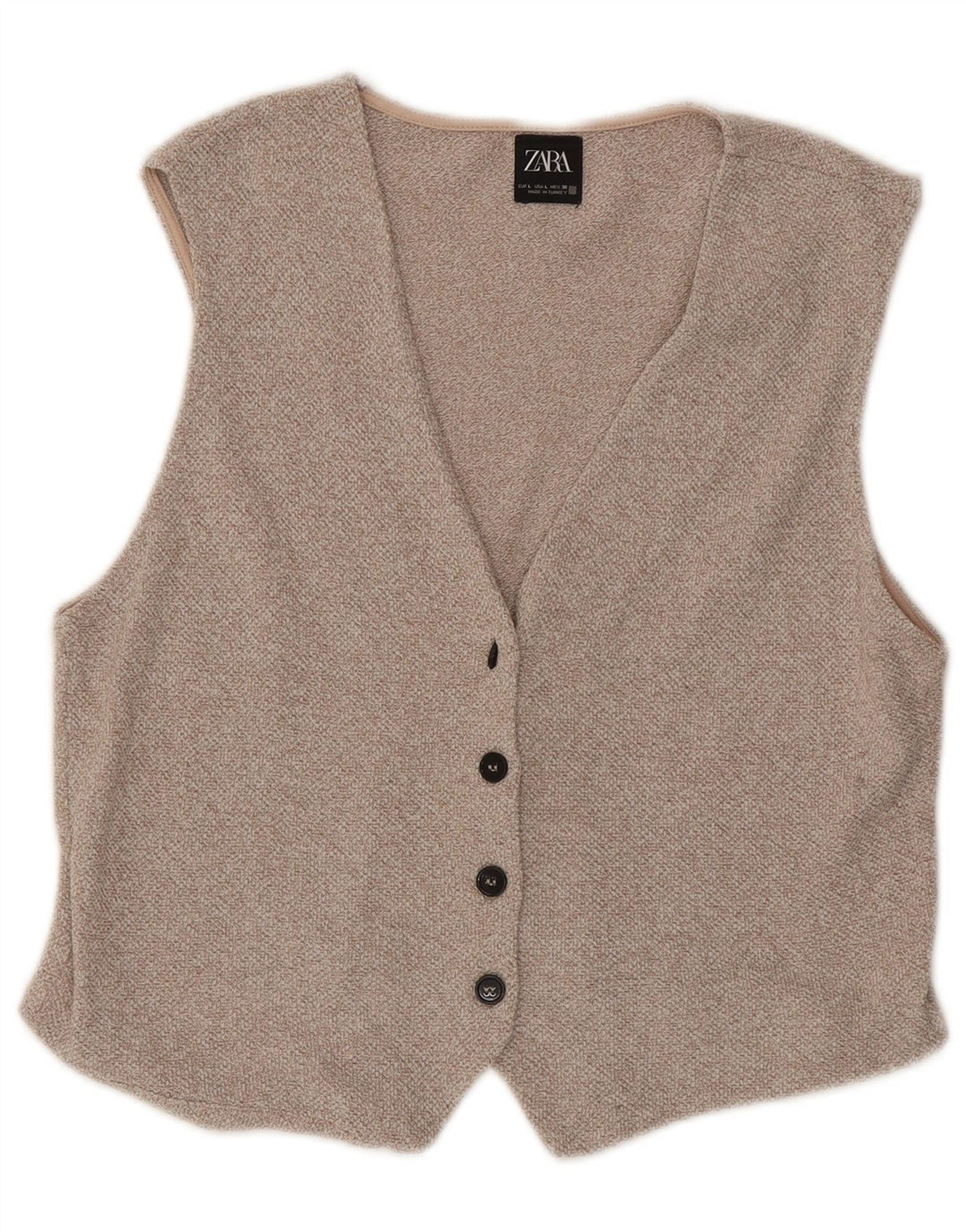 ZARA Womens Waistcoat UK 16 Large Beige