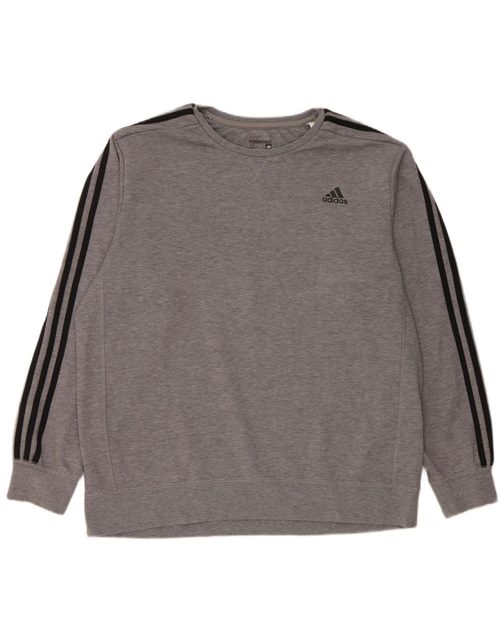 Adidas Sweatshirt Jumper til mænd XL Grå Flecked Polyester