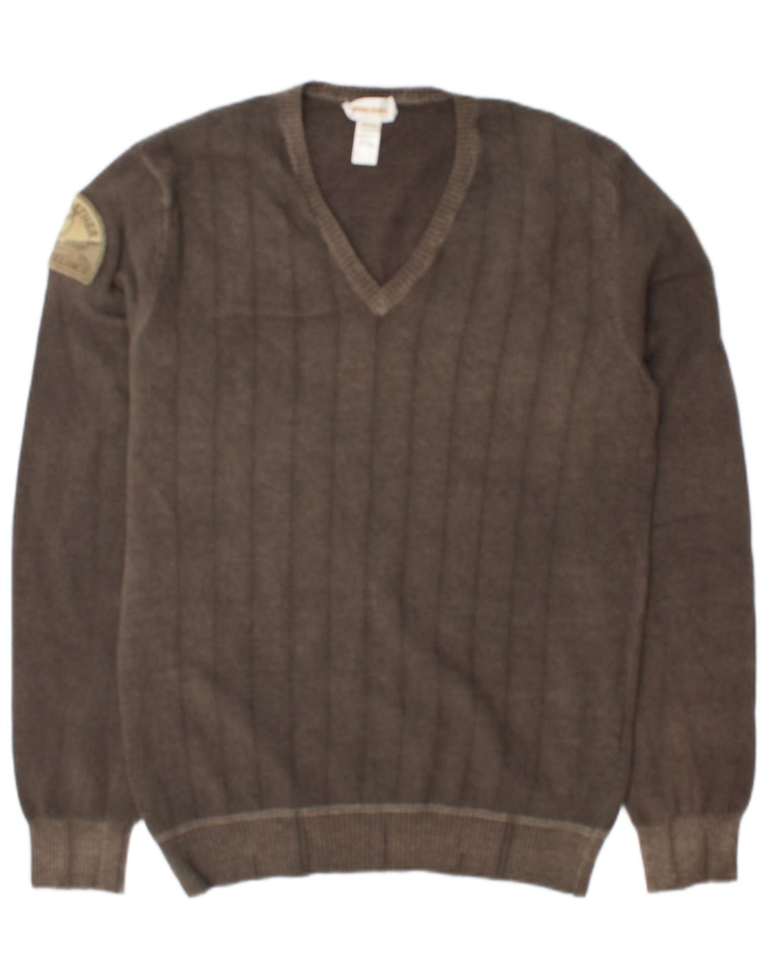 Diesel Mens V-Neck Jumper Sweater XL Grey Wool