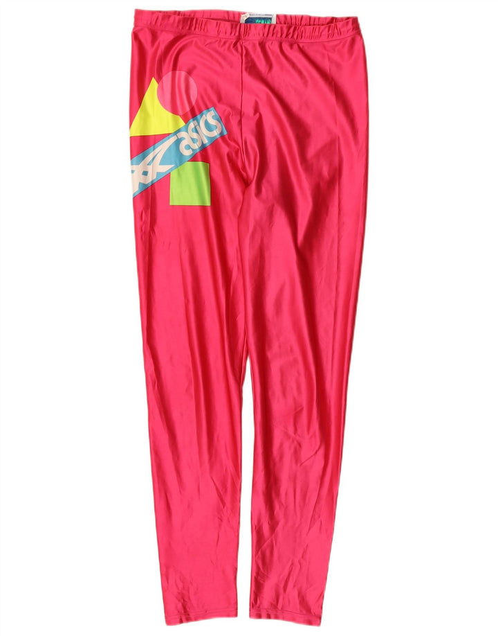Asics Girls Graphic Leggings 13-14 Years Large Pink Polyester