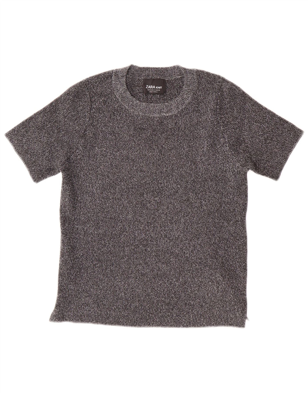 ZARA Womens Crop T-Shirt Top UK 8 Small Grey