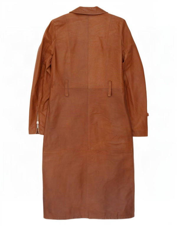 Vintage Womens Leather Coat IT 44 Medium Brown