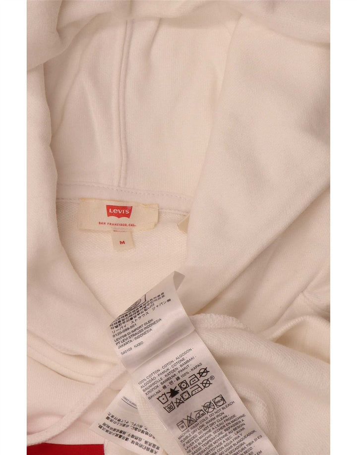 Levi's Mens Graphic Hoodie Jumper Medium White Cotton