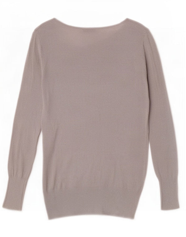Oasis Damen-Pullover mit U-Boot-Ausschnitt, Gr. 6, XS, grau gefleckte Viskose