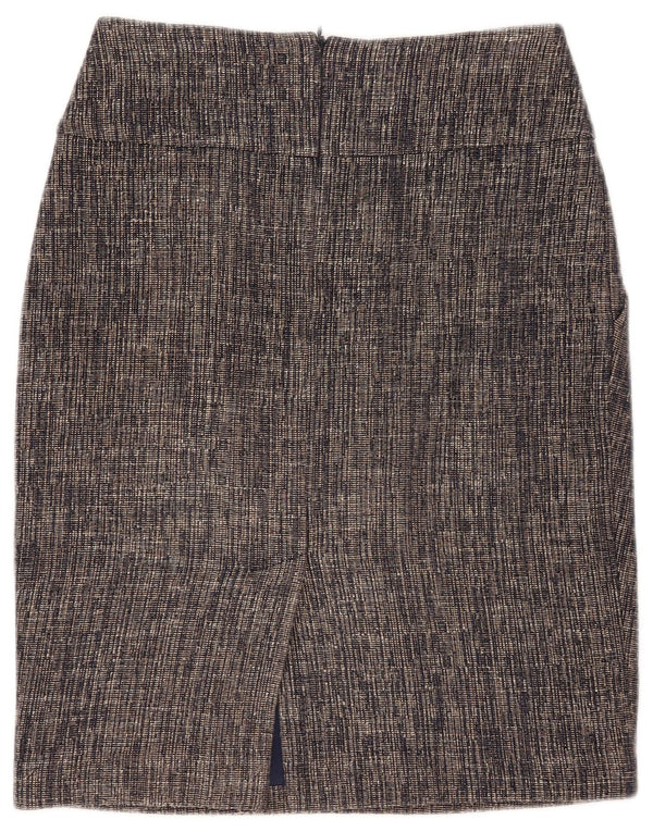 Hobbs Damen Bleistiftrock UK 8 Small W28 Marineblau gefleckte Viskose
