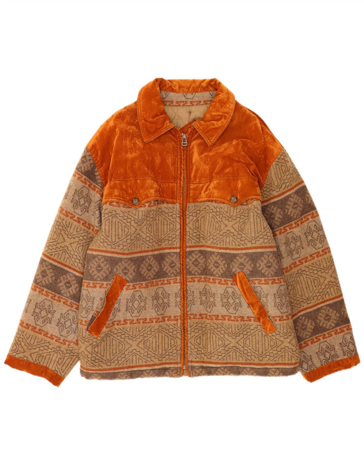 Polbot Herre Bomber Jacket UK 42 XL Beige Geometrisk Uld