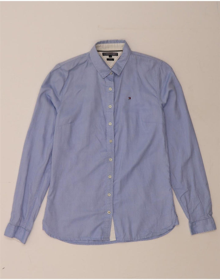 TOMMY HILFIGER Womens Shirt US 4 Small Blue Cotton Vintage Tommy Hilfiger and Second-Hand Tommy Hilfiger from Messina Hembry 