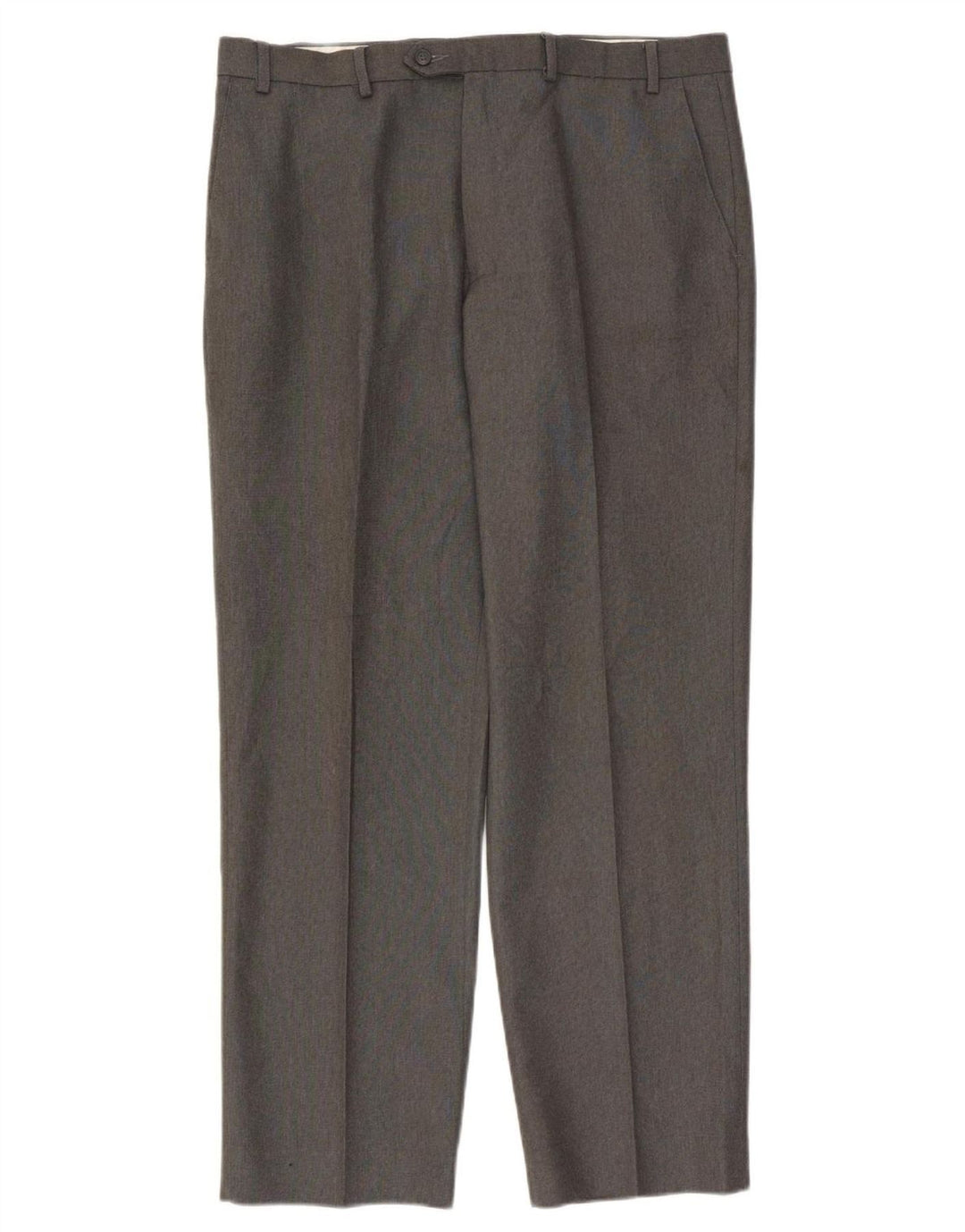 Calça masculina de terno reto Marks & Spencer W38 L33 cinza poliéster