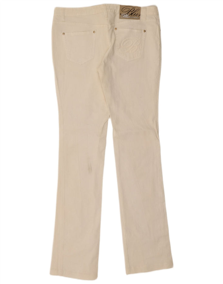 Blumarine Womens Slim Bootcut Jeans W30 L35 White Cotton