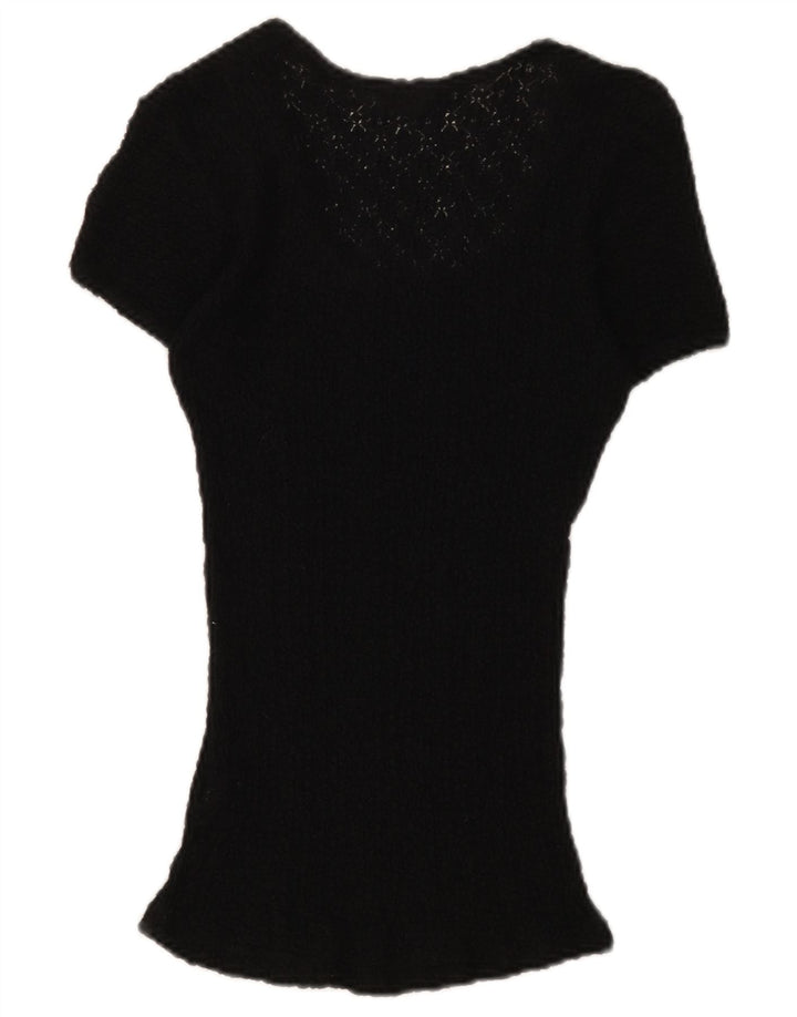 Guess Womens Lace Blouse Top UK 12 Medium Black Floral