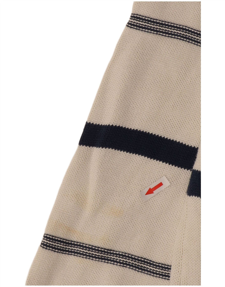 Stefanel Pull col V pour homme XL Blanc Argyle/Diamant